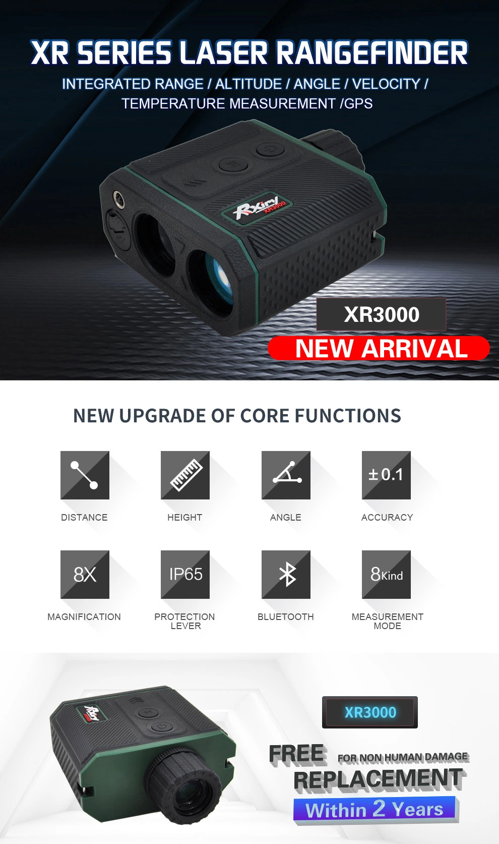 Professional Geological Survey Laser Rangefinder Xr3000